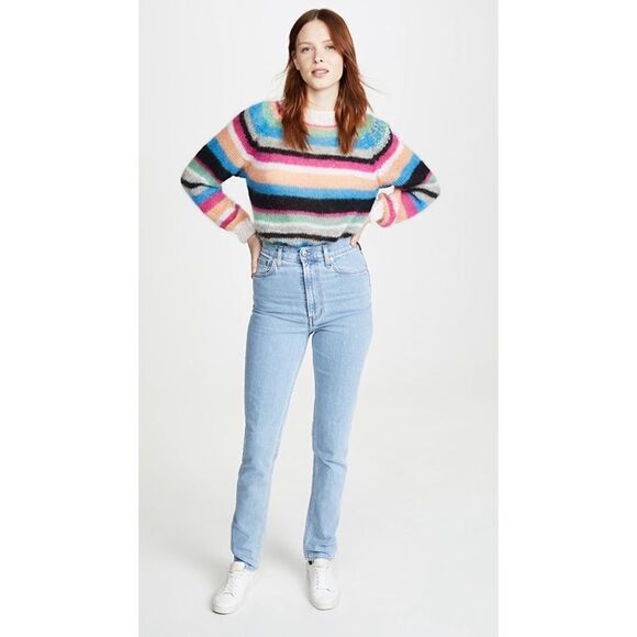 Michaela Buerger silk Mohair blend  Mock Neck Striped Sweater Multi XS - Picture 6 of 14